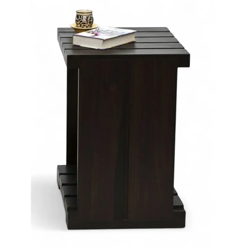 Zverix Sheesham Wooden Side & Bedside Table - Brown media 5