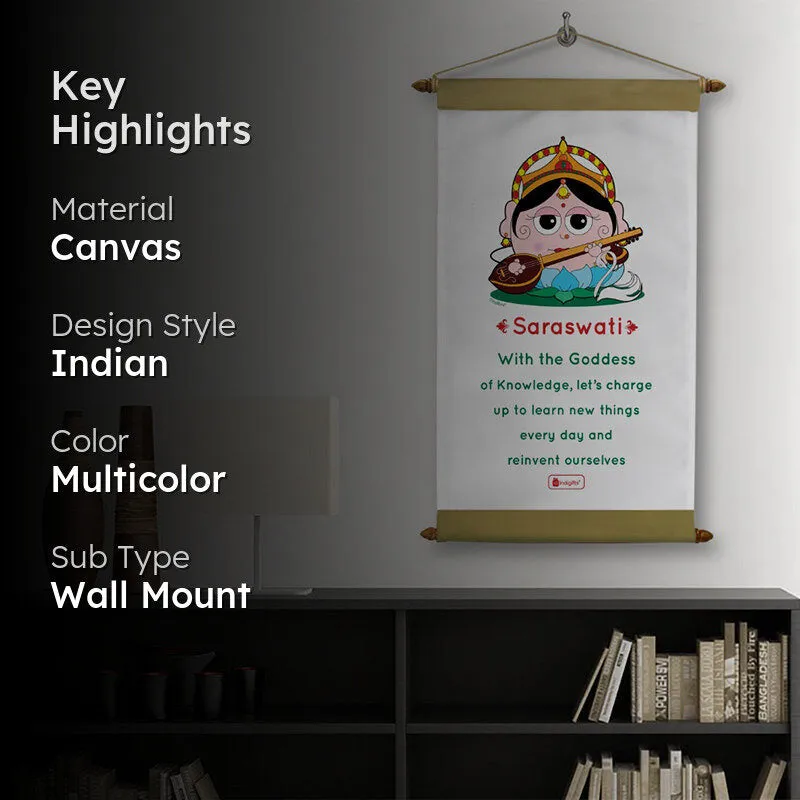 Whimsy Cute Saraswati Motivational Canvas Wall Accent media 2