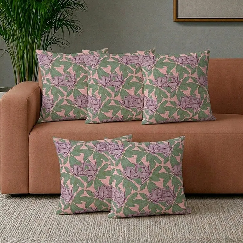 Nargis Haven Velvet Cushion Cover Set - Set Of Five - 1