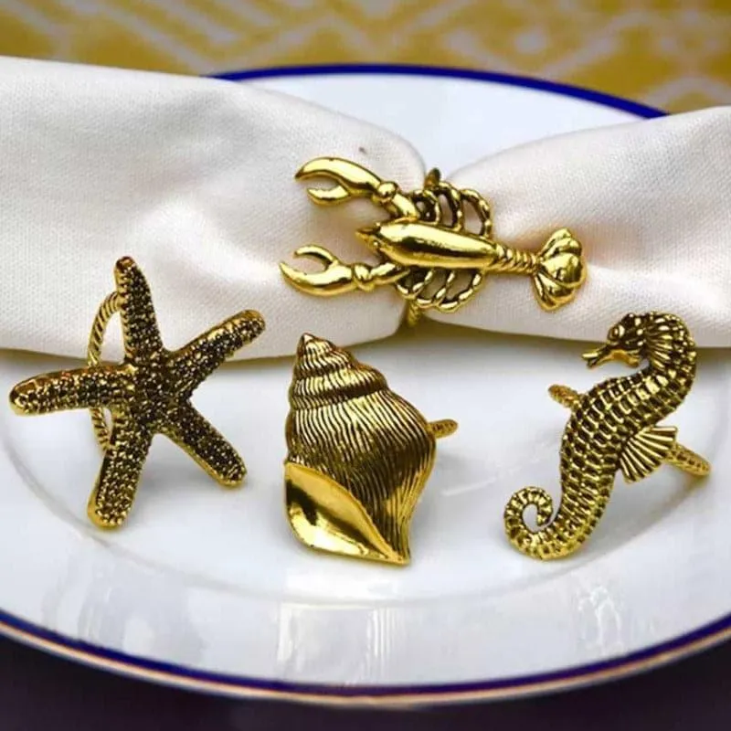 Ocean Muse Napkin Ring - Set Of Four media 1