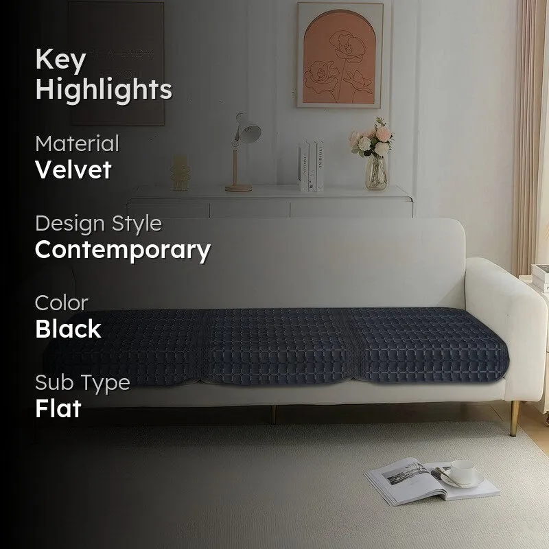 GeoWeave Velvet Sofa Cover - Black media 2