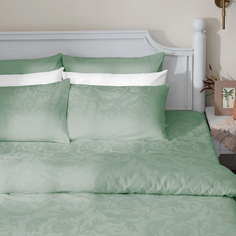 Bloom Bold Jacquard Pillow Cover (Sage) - Set Of Two