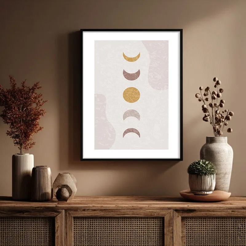 Mauve Equilibrium Canvas Wall Painting With Black Frame media 6