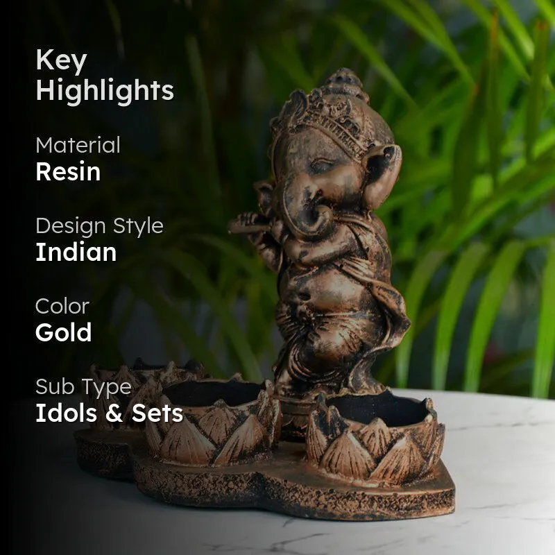 Little Copper Ganesha Tealight Candle Holder media 2