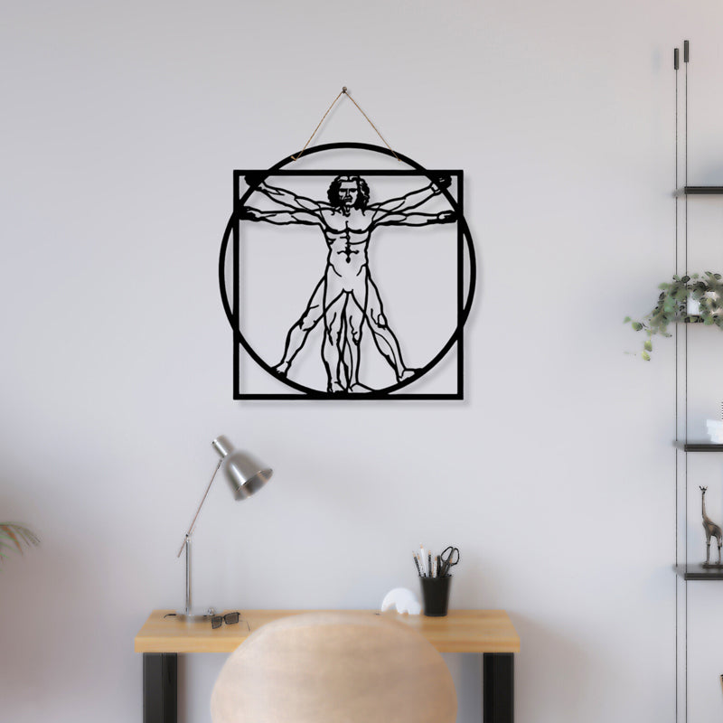 Vitruvian Man Iron Wall Accent