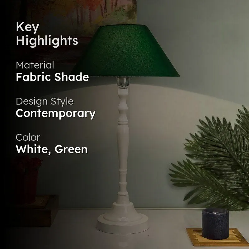 Imperial Fabric Table Lamp - White,Green media 2