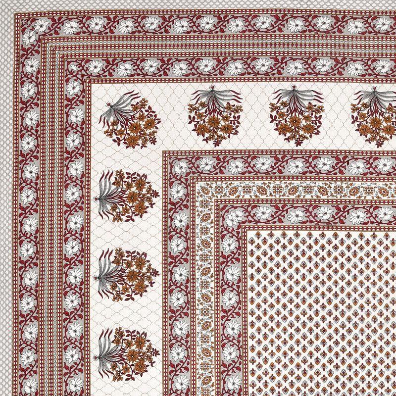 Prerna Ethnic Printed Cotton Bedsheet (Brown) - 140 TC media 4