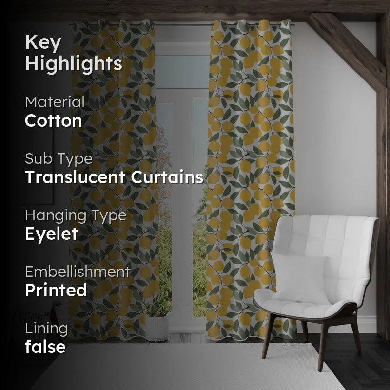 Erica Floral Print Translucent Curtain - Set Of Two media 2