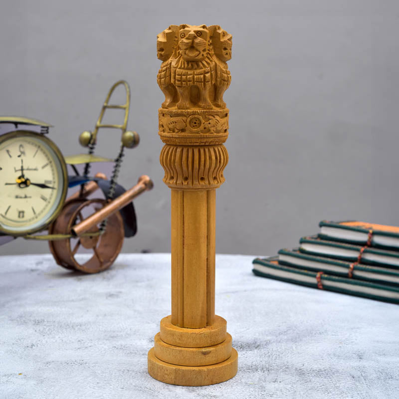 The Pillars Of Ashoka Lacquered Wood Show Piece