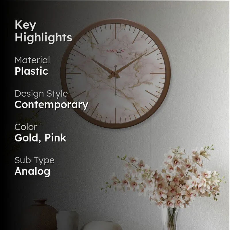 Quizi Marbled Wall Clock - Peach media 2
