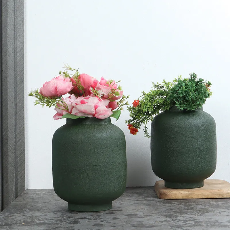 Laure Iron Vase (Green) - Set Of Two media 1