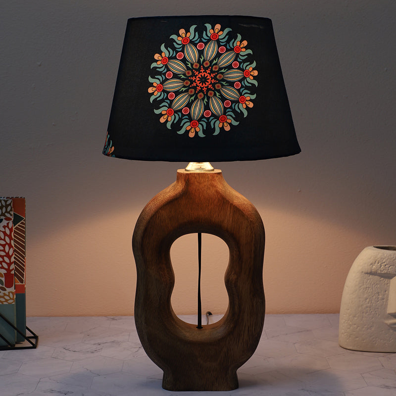 Toile Hewn Printed Mango Wood Table Lamp - Multicolor