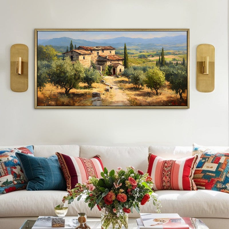 Rural Vista Canvas Wall Painting With Frame