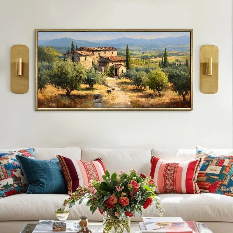 Rural Vista Canvas Wall Painting With Frame media 1