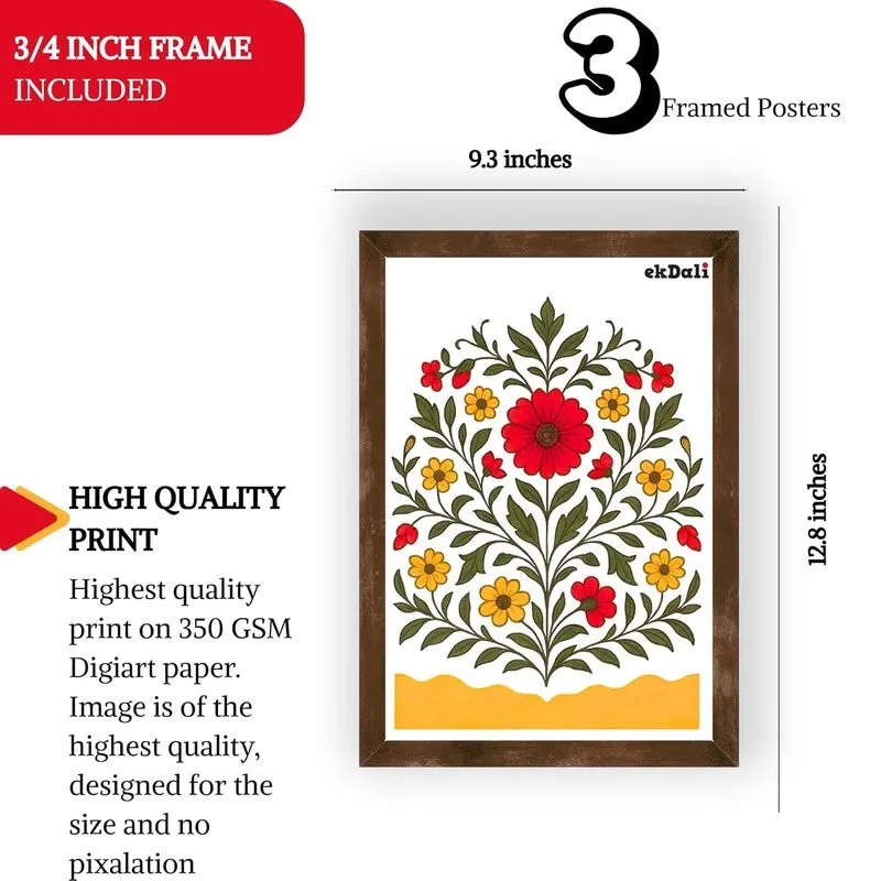 Indigo Garden Paper Wall Painting With Frame - Black media 10
