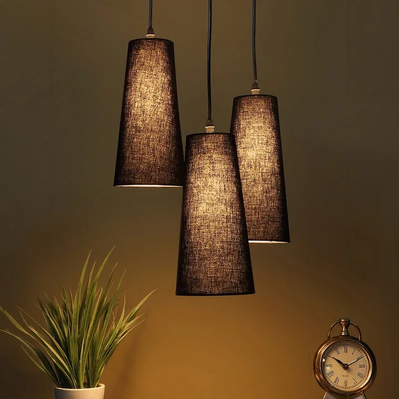 Nordic Neutral Triple Metal Ceiling Lamp - Black media 1
