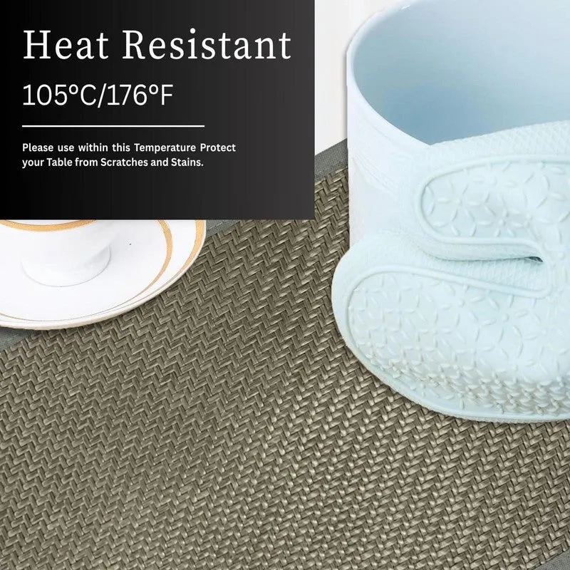 Rustayne Grey Rectangle PVC Table Mats - Set Of Four media 4