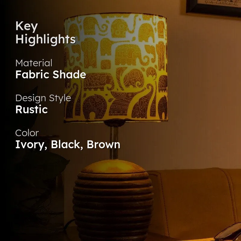 Zoo Glow Fabric Table Lamp - Ivory,Black media 2