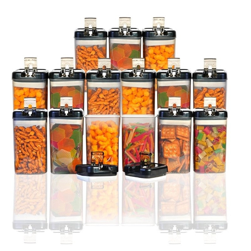 Snaplock Pantry Pulse Air Tight Container (Black/1000 mL Each) - Set of Fifteen media 3