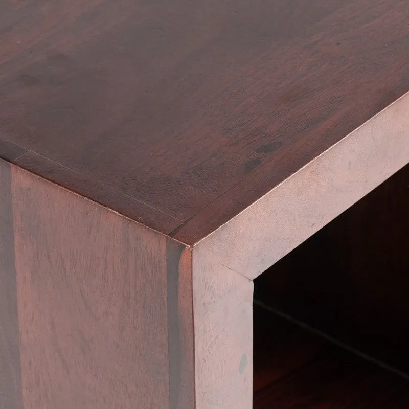 Qverox Sheesham Wooden Side & Bedside Table - Dark Brown media 6
