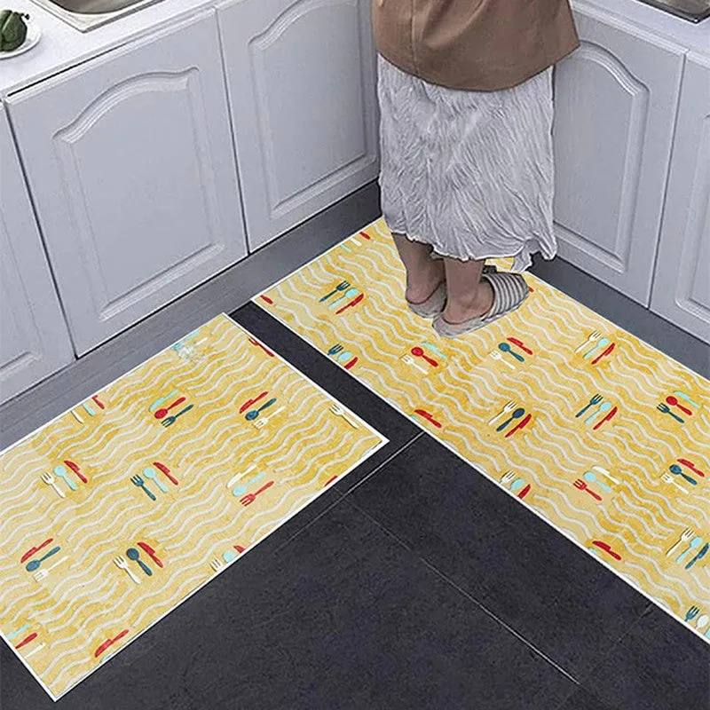 TriFlow Polyester Kitchen Floor Mats (Beige) - Set of Two media 5
