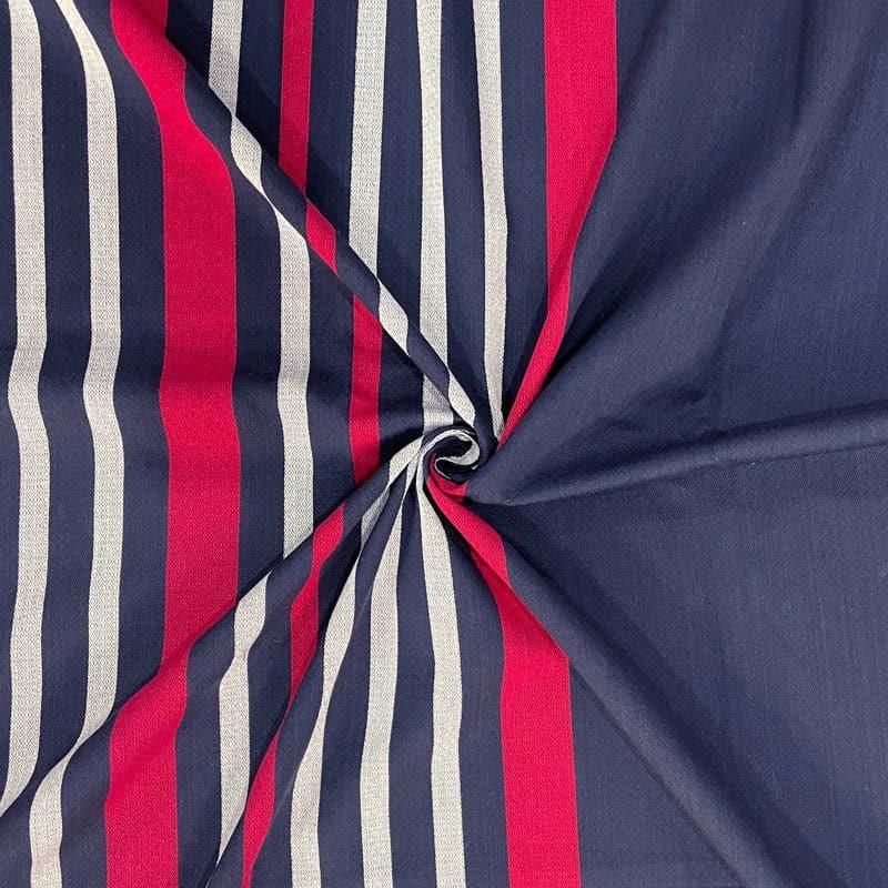 Swayam Stripey Vibrant Cotton Bedsheet (Navy Blue) - 180 TC media 3