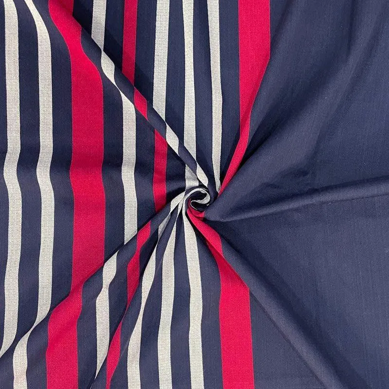 Swayam Stripey Vibrant Cotton Bedsheet (Navy Blue) - 180 TC media 3