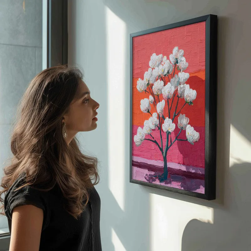 Pixelated Flora Canvas Wall Painting - Black Frame media 5