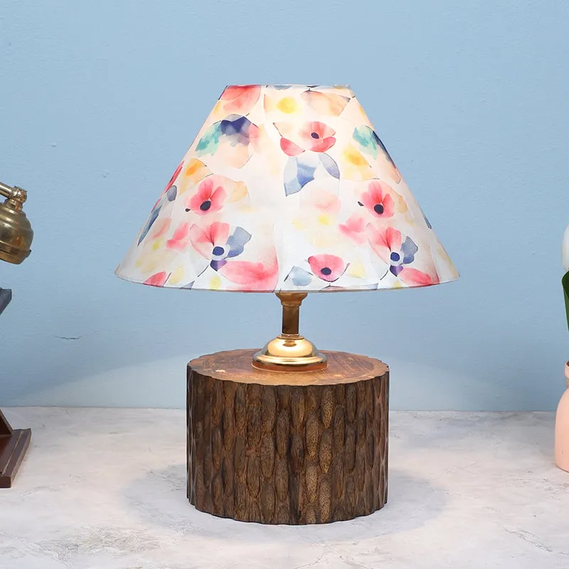 Luna Borealis Trunk Printed Mango Wood Table Lamp - Multicolor media 2