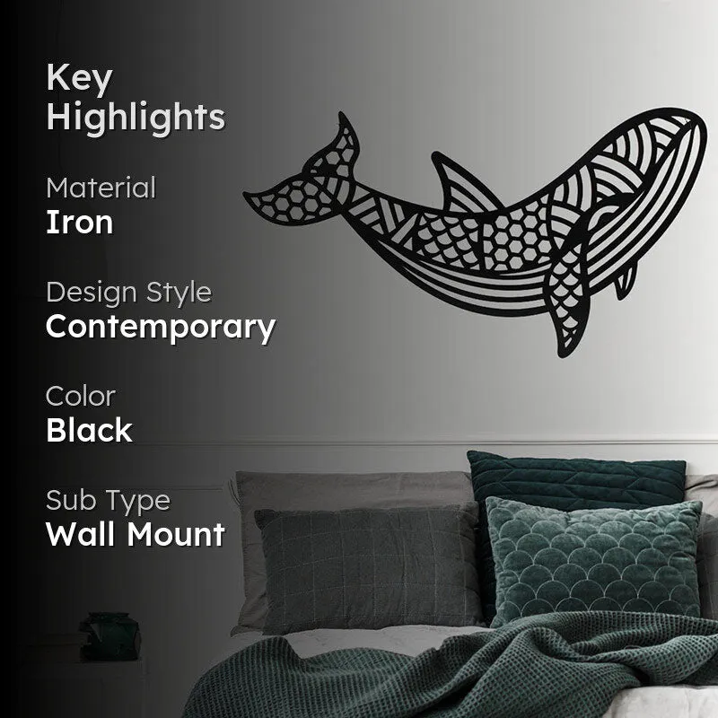 Whale Black Iron Wall Accent media 2