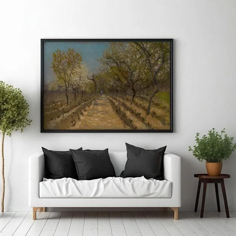 Vineyard Valley Canvas Wall Painting - Black Frame media 3