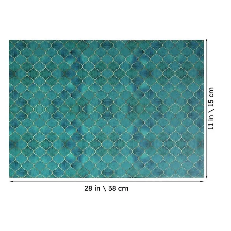 Minted Mosaic Enamel Coated Table Mat (Teal) - Set Of Two media 8