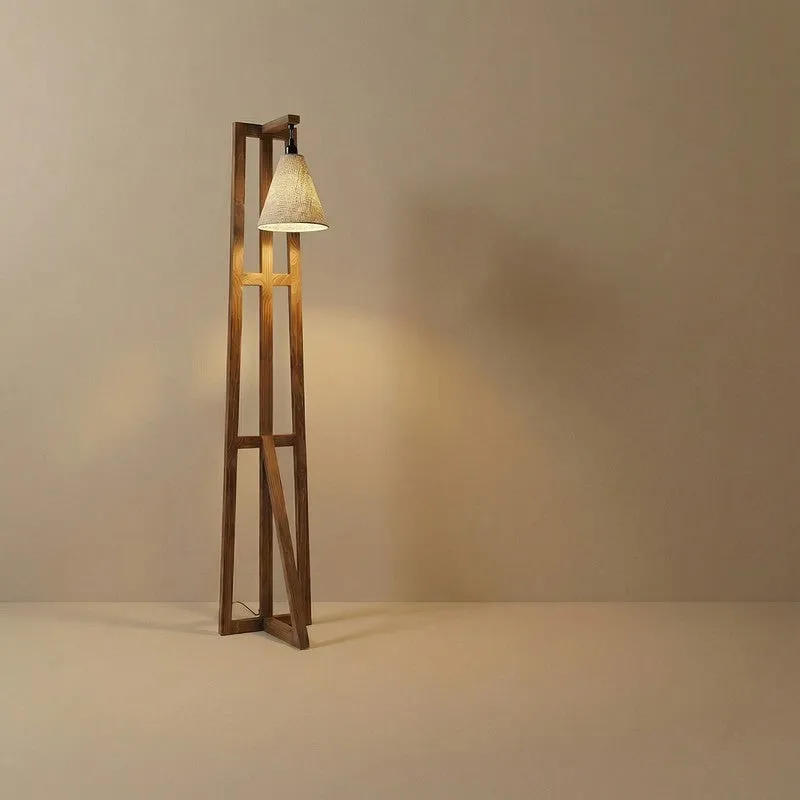GentleGlow Wooden Floor Lamp - Brown media 6