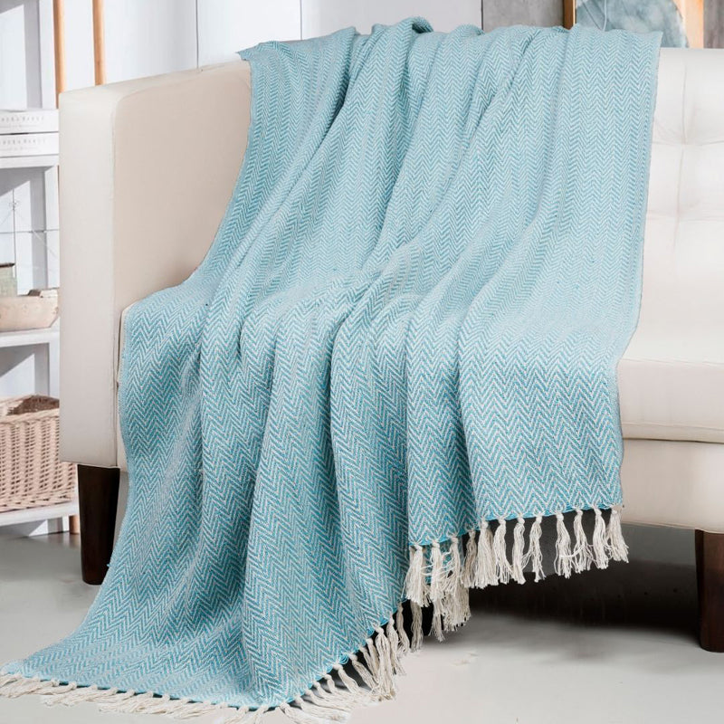 Wheat Hug Throw - Blue