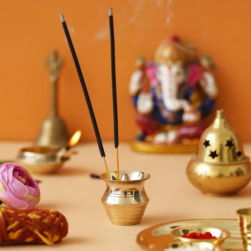 Brass Matka Incesnse Stick Holder media 3