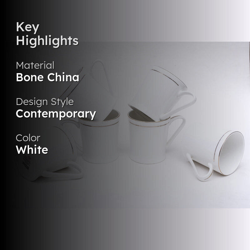 Atlasa Bone China Tea Cup (175 mL Each) -  Set of Six media 2