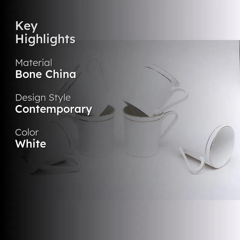 Atlasa Bone China Tea Cup (175 mL Each) -  Set of Six media 2