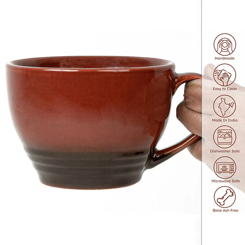 Gradient Brew Ceramic Coffee Mug (Deep Red) - 500 mL media 4