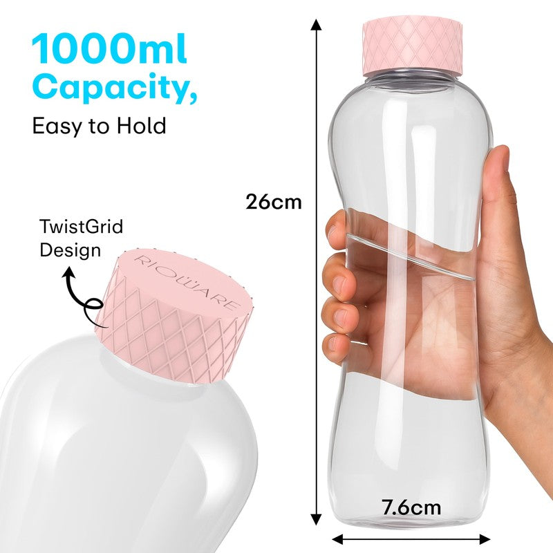Rioware Active Pour Water Bottle (Pink & Transparent) -1000 mL media 9