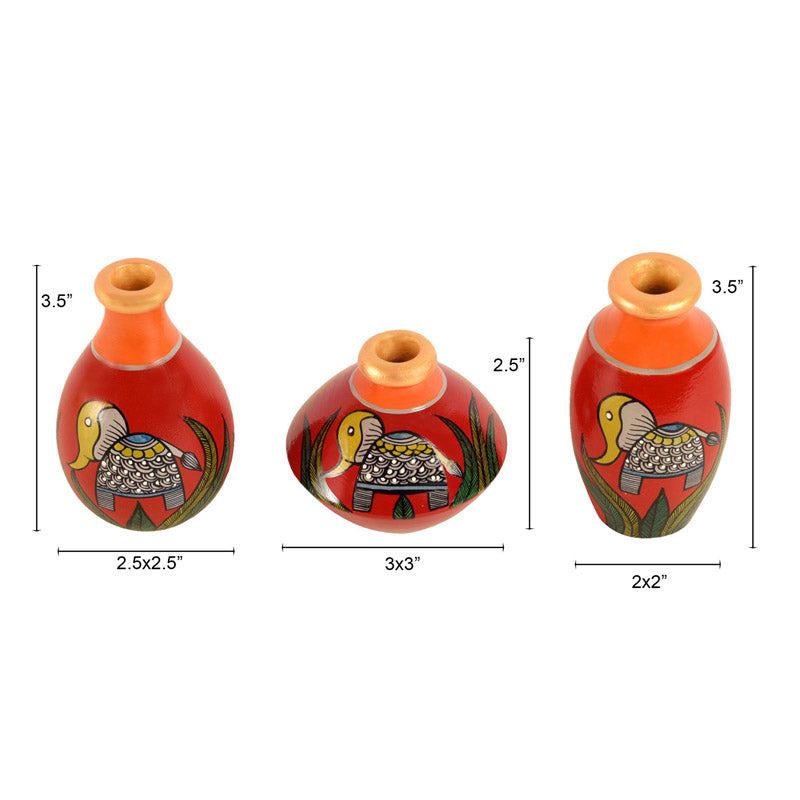 Indravadan Terracotta Vase - Three Piece Set media 5