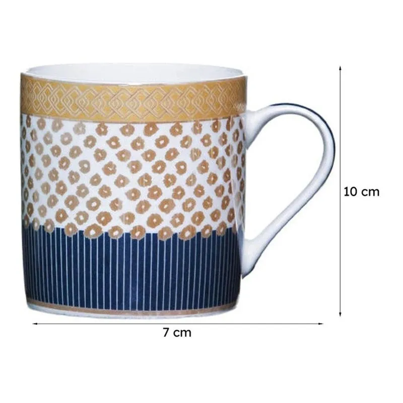 Sonaki Giselle Charm Bone China Tea Cup Gold & Blue (210 mL Each) - Set Of Six media 6