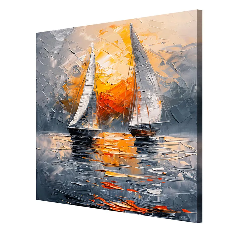 Dusk Boat Trip Wall Painting media 6