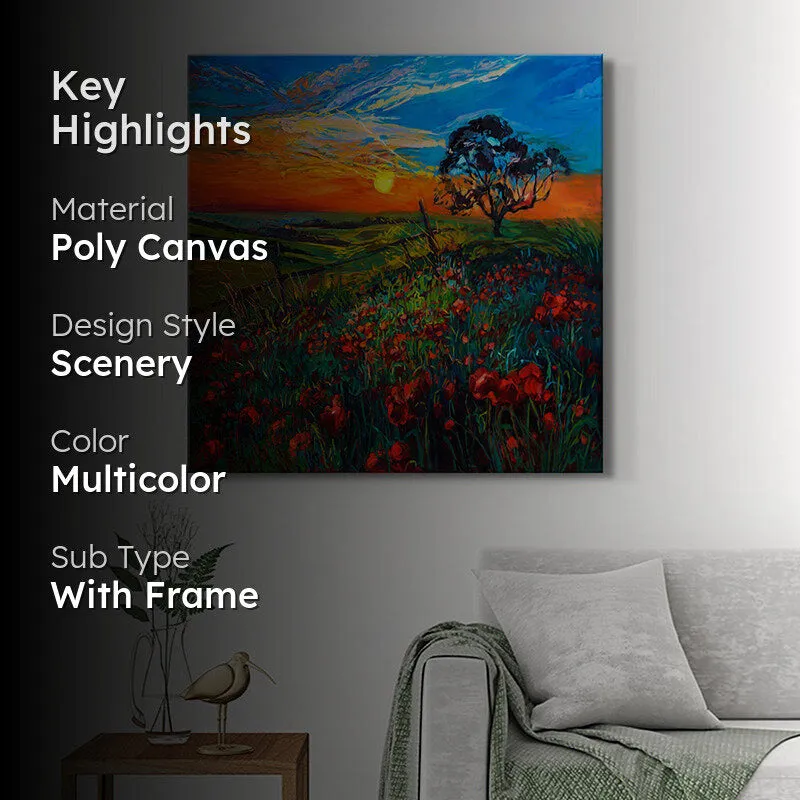 Sunset Field Poly Canvas Wall Painting media 2