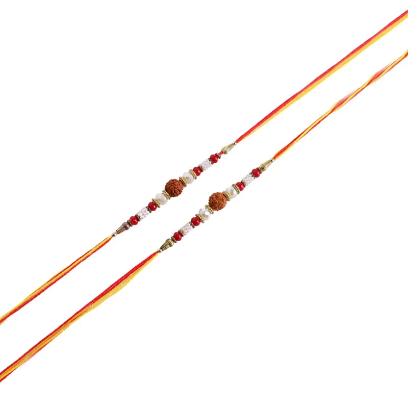 Rudraksha I Rakhi with Roli Chawal - Thirteen Piece Set media 7