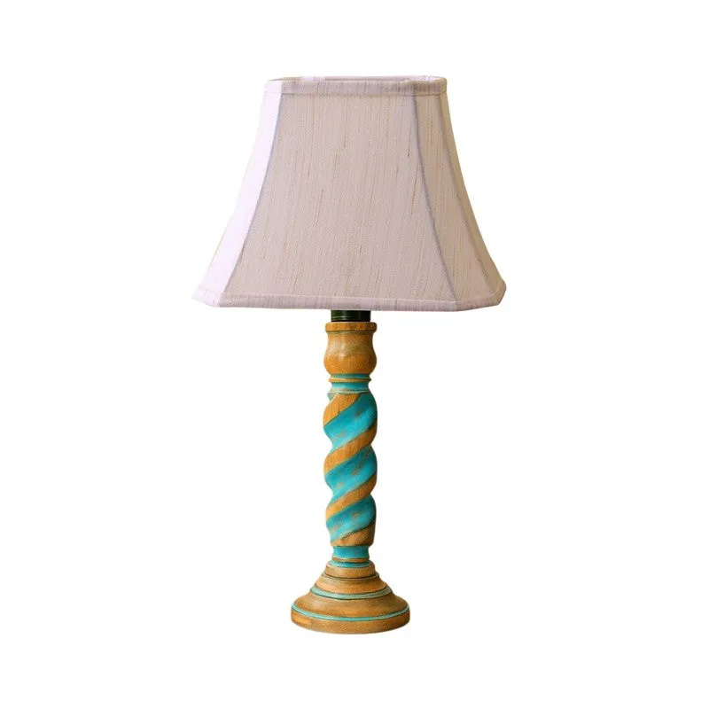Elara Rivo Wooden Table Lamp - OffWhite media 5