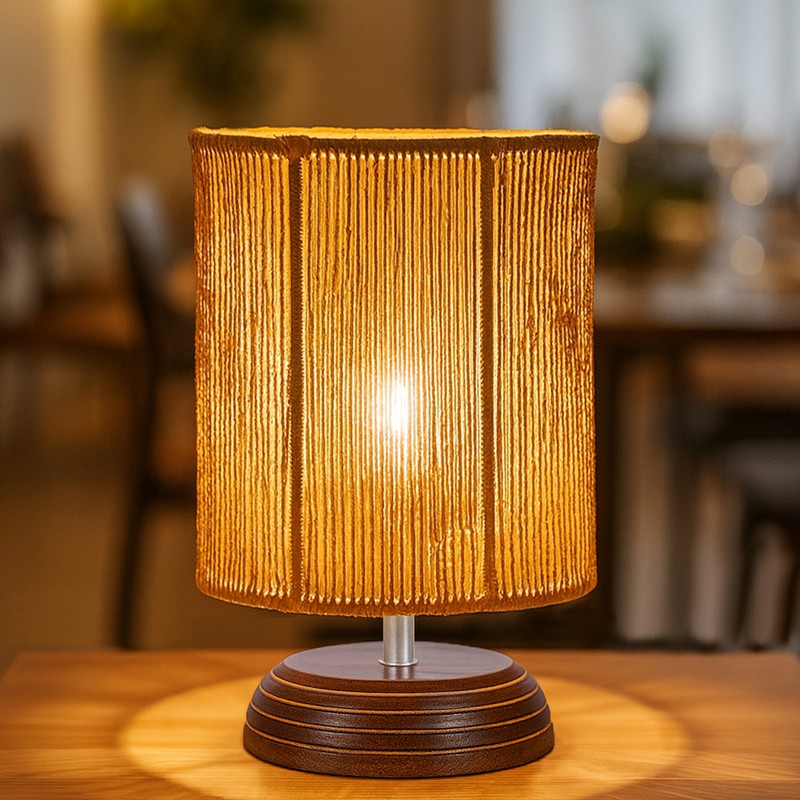 Luma Nest Wooden Table Lamp - Brown,Beige