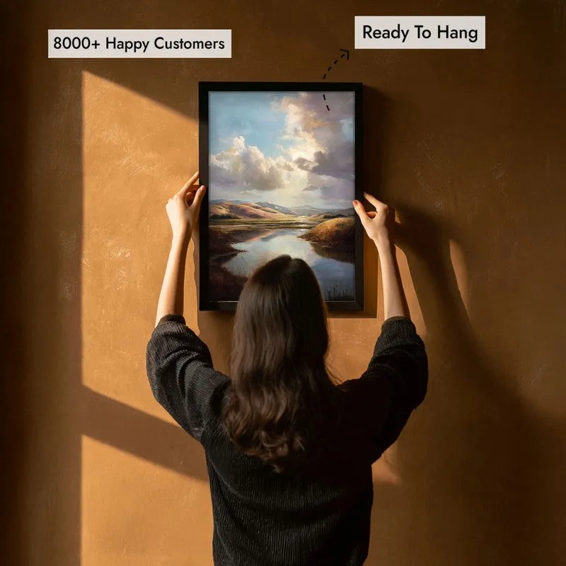 Valley of Calm Archival Paper Wall Painting With Black Frame media 5