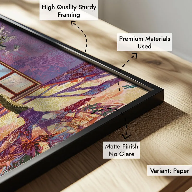 Pastel Canopy Canvas Wall Painting - Black Frame media 6