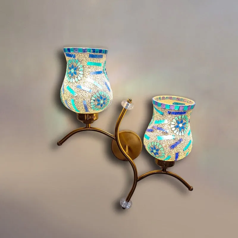 TwinAura Glass Wall Lamp - White & Blue media 5