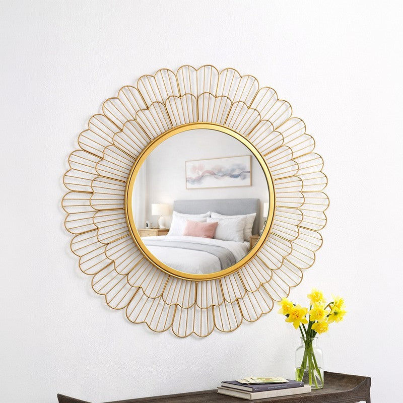 Golden Opal Bloom Wall Mirror